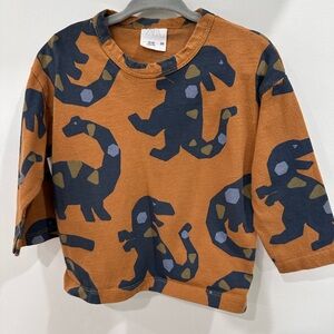 Zara Baby Dinosaur Long Sleeve Shirt with Geometrical Shapes - 12-18m